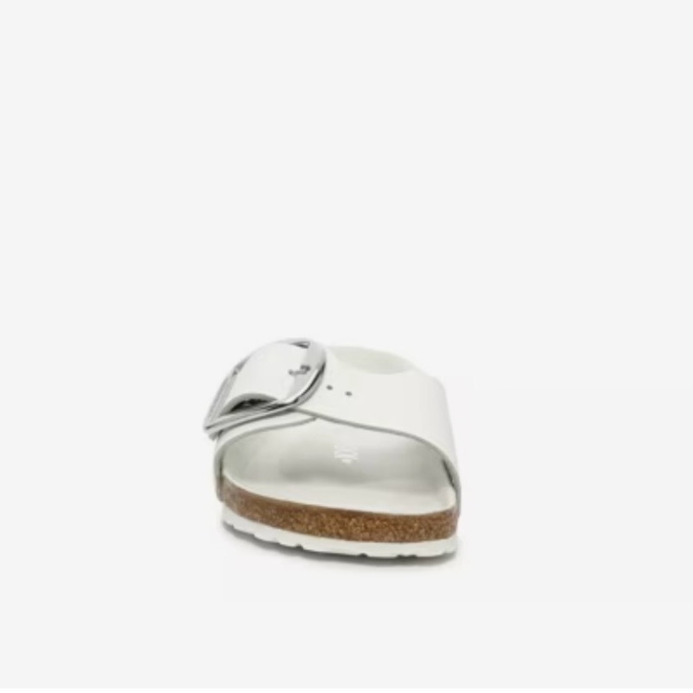 Birkenstock MADRID White Sandals with Metallic Buckle - Picture 3 of 10